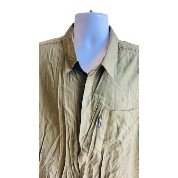 Code Zero XL Green Rayon Shirt 90s Y2K Vibe Soft Boxy Fit Summer Casual - Picture 2 of 4